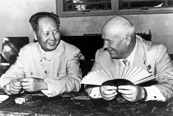 MAO AND KHRUSHCHEV, 1958. Mao Tse-tung, Chairman of the Chinese Communist Party