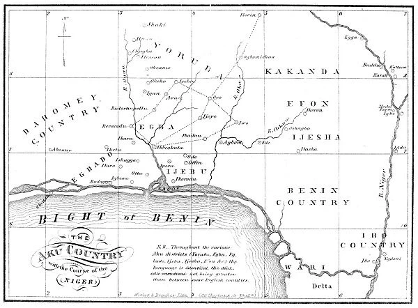 MAP OF AFRICA, 1861. Lithographed map from Robert Campbells A Pilgrimage to my Motherland