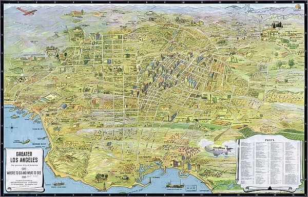 MAP: LOS ANGELES, 1932. Map of Greater Los Angeles, the wonder city of the world