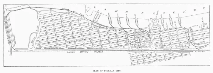 Framed Print : Print of the 1885 Pullman Map