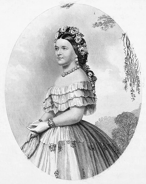 MARY TODD LINCOLN (1818-1882). Mrs. Abraham Lincoln. Steel engraving, American, mid 19th century