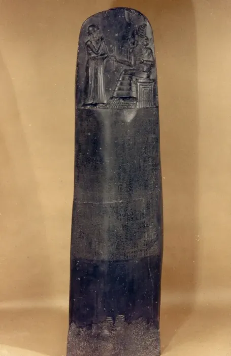 Framed Print : Print of Hammurabi's Code, Black Basalt Stele Framed Print : Print of Hammurabi's Code, Black Basalt Stele