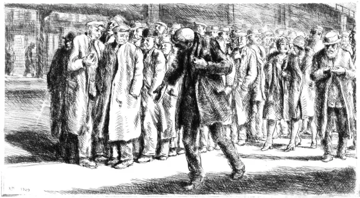 Framed Print : Print of a breadline scene from 1929