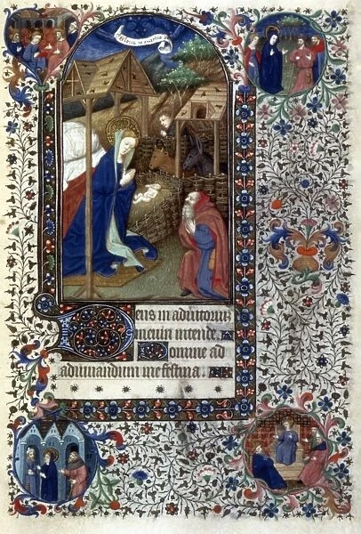 THE NATIVITY. Illumination from a French Book of Hours, c1430-35
