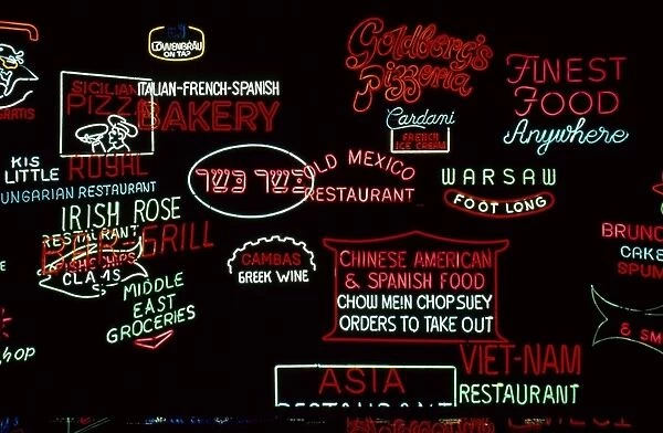 NEON SIGNS, 1937-1971. Used by American restaurants and food stores