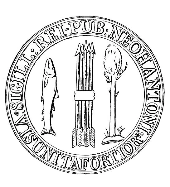 NEW HAMPSHIRE COLONY SEAL. Seal of the New Hampshire Colony, 1680