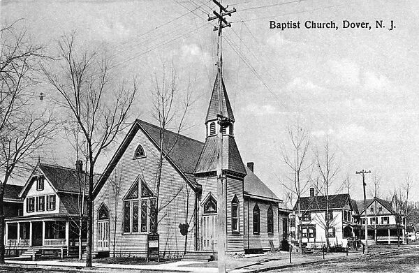 NEW JERSEY: DOVER, 1906. Baptist church in Dover, New Jersey. Photo postcard, 1906
