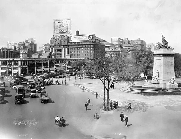 NYC: COLUMBUS CIRCLE, 1921. A view of Columbus Circle in New York City. Photograph
