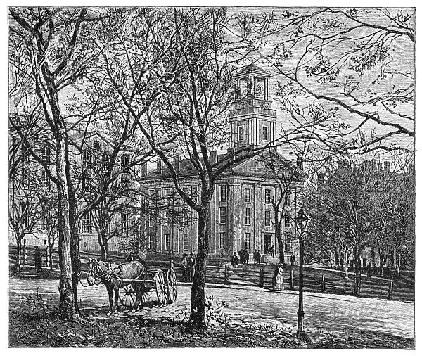 OHIO: MARIETTA COLLEGE. View of Marietta College in Ohio. Line engraving, American