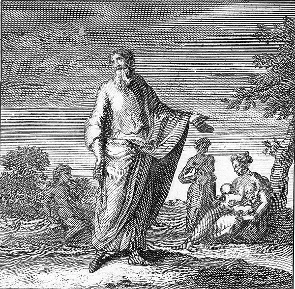 OLD TESTAMENT: HOSEA. Hebrew prophet of the 8th century B. C. Copper engraving, Dutch, 18th century