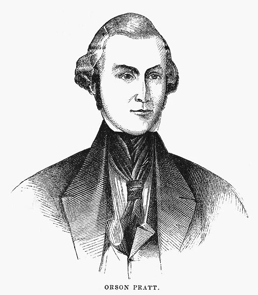 ORSON PRATT (1811-1881). American Mormon leader. Wood engraving, American, 1853