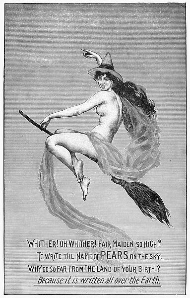 PEARS SOAP ADVERTISEMENT. Engraved English advertisement, 1889