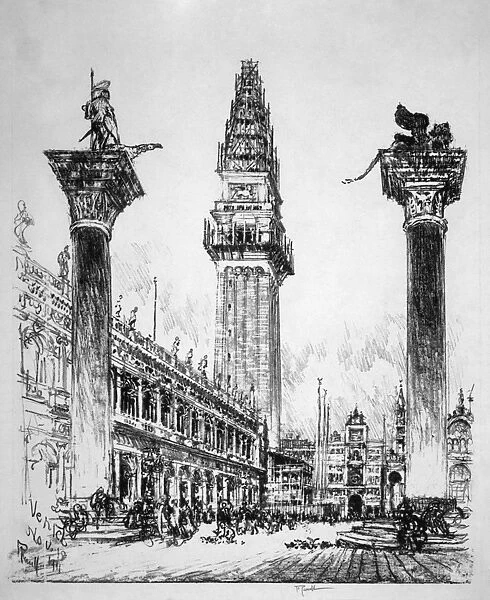 PENNELL: CAMPANILE, 1911. Venice: Rebuilding the Campanile