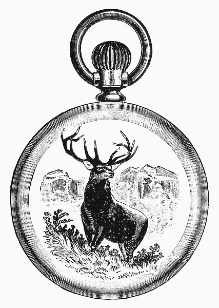 POCKET WATCH, 19th CENTURY. Design for a gold watch back, 19th century