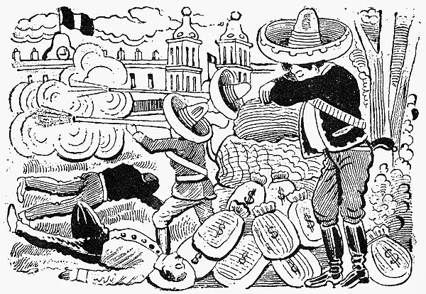 POSADA: ATTACK, 1910-12. Attack on Mexico City. Zinc engraving, 1910-12, by Jos