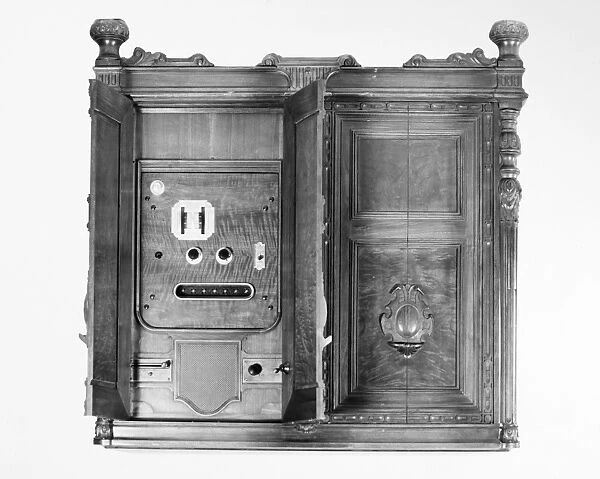 RADIO-GRAMOPHONE, 1925. An American Radiola, a cabinet containing a combination