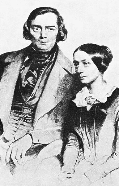 ROBERT AND CLARA SCHUMANN. German composer, Robert Schumann (1810-1856), and his wife