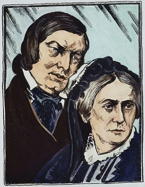 ROBERT SCHUMANN (1810-1856). German composer. Schumann with his wife, German pianist