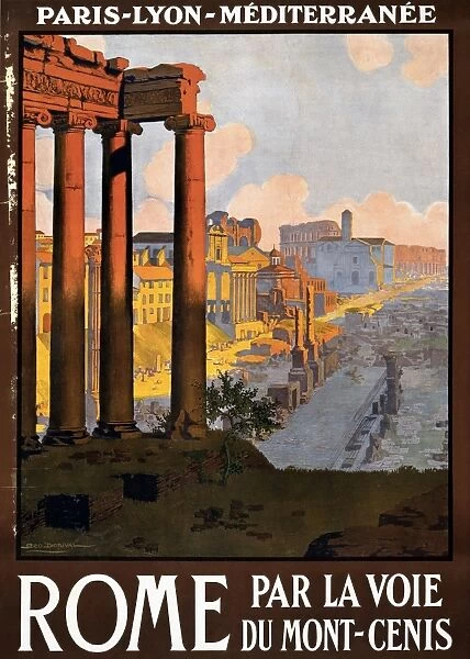 ROME TRAVEL POSTER, c1920. Poster promoting travel to Rome. Poster by George Dorival