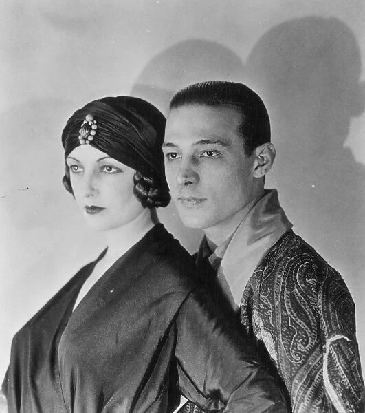 RUDOLPH VALENTINO (1895-1926). American (Italian-born) film actor. With his wife, the actress and costume designer Natacha Rambova (n e Winifred Shaughnessy), in the 1920s