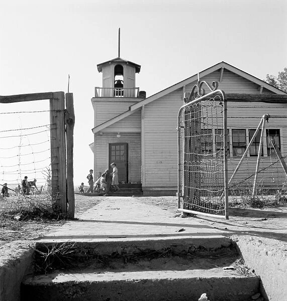 RURAL SCHOOL, 1939. The entrance to Lincoln Bench School near Ontario, Malheur County, Oregon