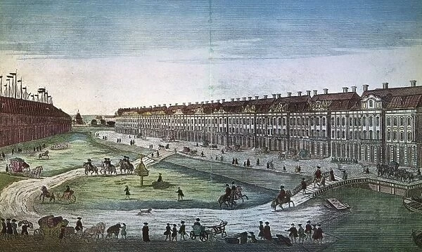 RUSSIA: ST PETERSBURG. The 12 colleges established in St. Petersburg by Peter the Great, beginning in 1722: contemporary engraving