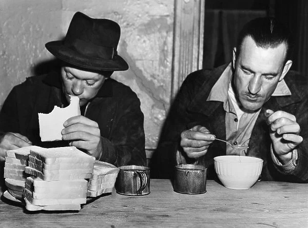 SALVATION ARMY, 1941. Two men eating at a Salvation Army in Newport News, Virginia