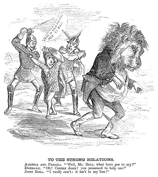 SCHLESWIG-HOLSTEIN, 1864. An American cartoon of July 1864 criticizing John Bull