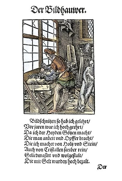 SCULPTOR, 1568. Woodcut, 1568, by Jost Amman