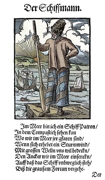 SEA CAPTAIN, 1568. Woodcut, 1568, by Jost Amman