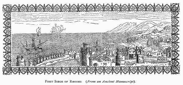 SIEGE OF RHODES, 1479. First Siege of Rhodes (From an Ancient Manuscript)