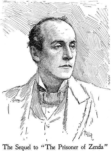 SIR ANTHONY HOPE HAWKINS (1863-1933). Pseudonym Anthony Hope. English novelist and playwright. Line drawing, English, 19th century