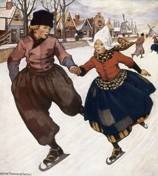 SMITH: SILVER SKATES. Illustration by Jessie Willcox Smith (1863-1935) to Hans Brinker, or the Silver Skates by M. M. Dodge