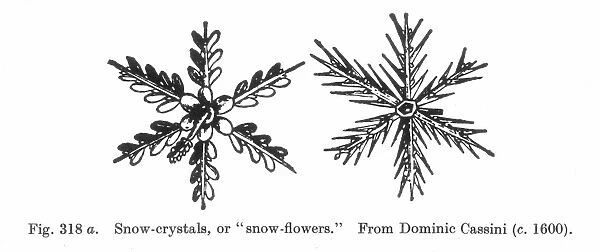 SNOW CRYSTALS, c1600. Diagram of snow crystals or snow flowers. Line engraving, c1600