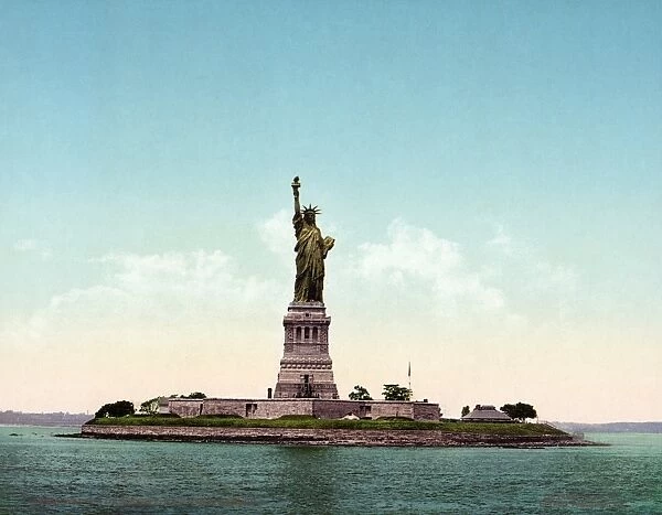 STATUE OF LIBERTY, c1905. The Statue of Liberty in New York Harbor. The statue was built on Bedloe Island on the star-shaped footprints of the early 19th century Fort Wood. Photochrome, c1905