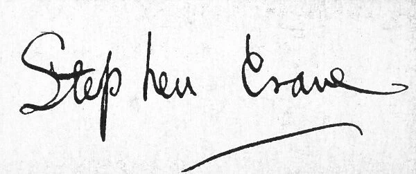 STEPHEN CRANE SIGNATURE. Autograph signature of the American writer
