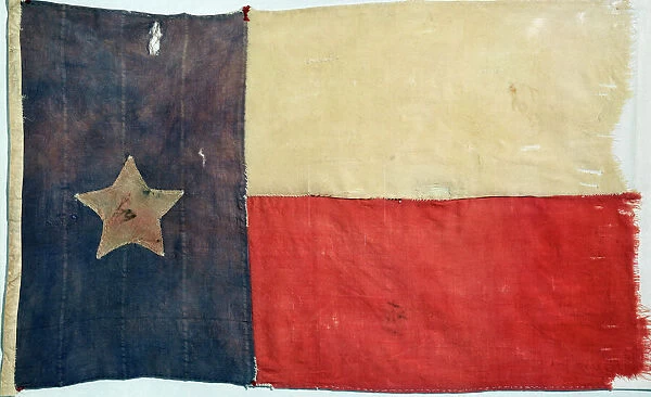 TEXAS FLAG, 1842. Texas flag seized from Texan prisoners during a Mexican raid on San Antonio and a subsequent battle at Mier, Mexico, 1842