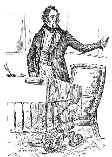 THOMAS HART BENTON (1782-1858). American political leader. Benton speaking from his desk n the U
