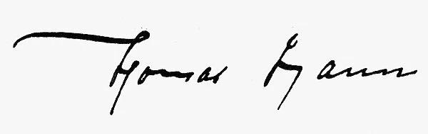 THOMAS MANN (1875-1955). German writer. Autograph signature