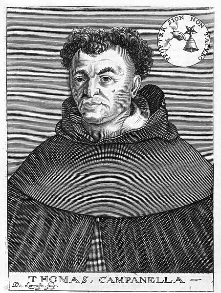 TOMMASO CAMPANELLA (1568-1639). Italian Dominican monk and philosopher. Line engraving, 1695