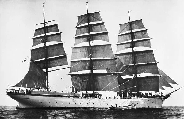TRAINING SHIP DEUTSCHLAND. The German fullrigged Schulschiff Deutschland, built