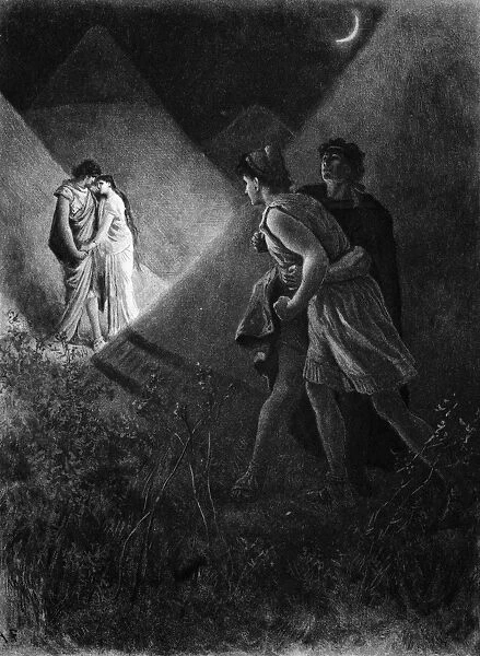 TROILUS AND CRESSIDA. A play by William Shakespeare. Drawing, 19th century