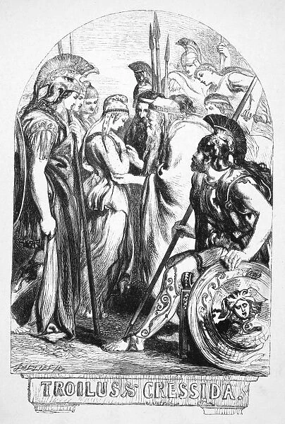 TROILUS AND CRESSIDA. Play by William Shakespeare. Wood engraving, English, 19th century