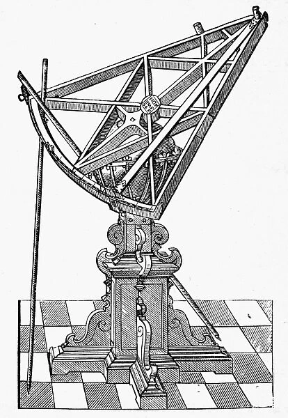 TYCHO BRAHEs SEXTANT. Engraving from his Astronomiae Instauratae Mechanica, Nuremberg, Germany, 1602