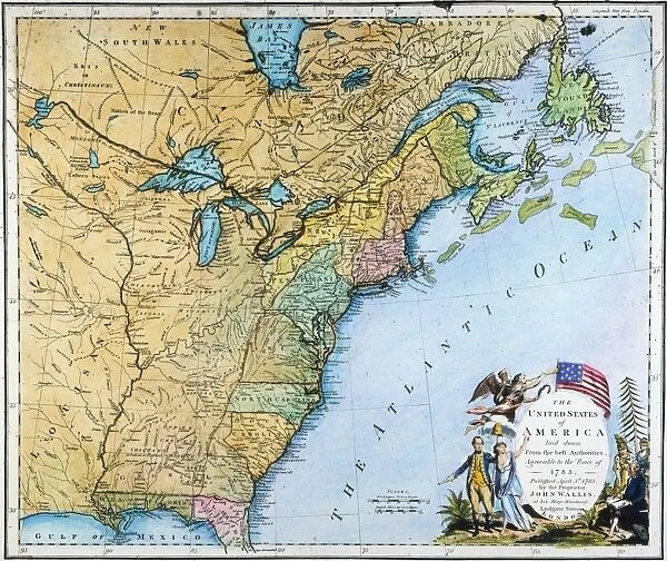 U. S. MAP, 1783. The first specially engraved map of the United States made after the Declaration of