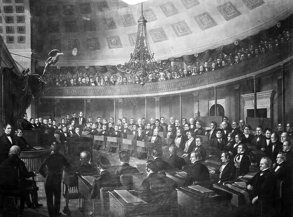 UNITED STATES SENATE, 1847. The Senate Chamber. Mezzotint, 1847