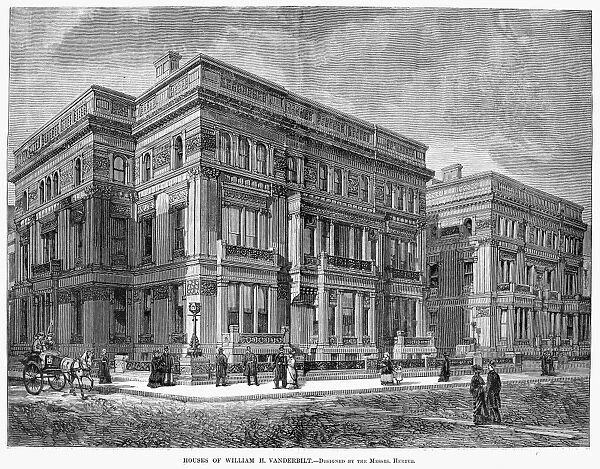 VANDERBILT MANSION. The William Vanderbilt mansion on Fifth Avenue, New York City. Line engraving, 1882