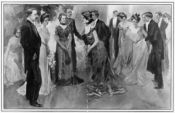 WHITE HOUSE RECEPTION, 1902. President Theodore Roosevelt and First Lady Edith