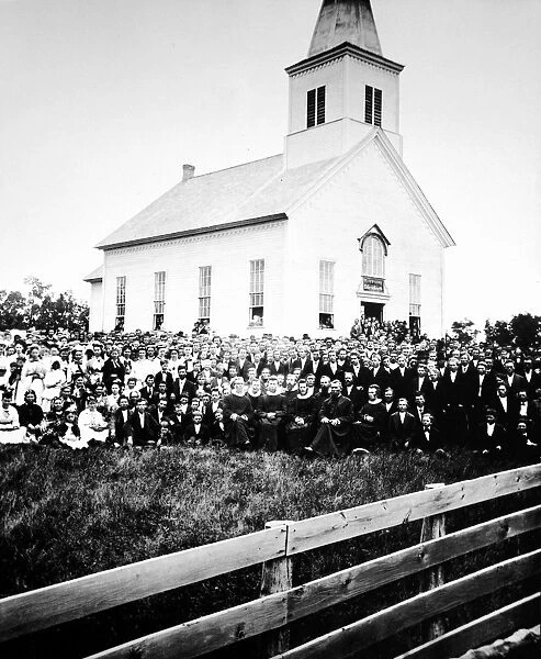 WISCONSIN: LUTHERANS, 1875. A congregation of Norwegian immigrants gathered for