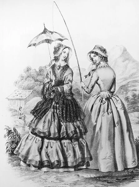 WOMENs FASHION, 1845. Lithograph, 1845